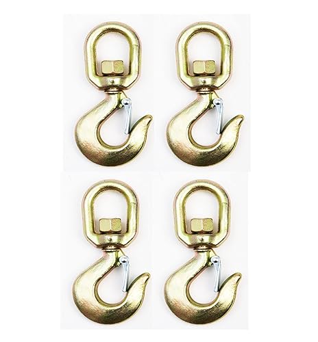 Hi-Gear Ganchos giratorios de 3 toneladas para cadenas de elevación, capacidad de trabajo de 6,600 libras, gancho giratorio resistente, cadena G70,