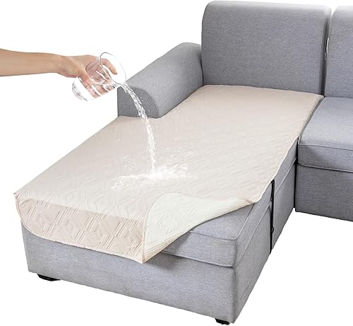 Miniatura 40 de Genina Funda de sofá 100% impermeable para sofá de 3 cojines, fundas de sofá antideslizantes lavables para sofá modular en forma de L, protector de