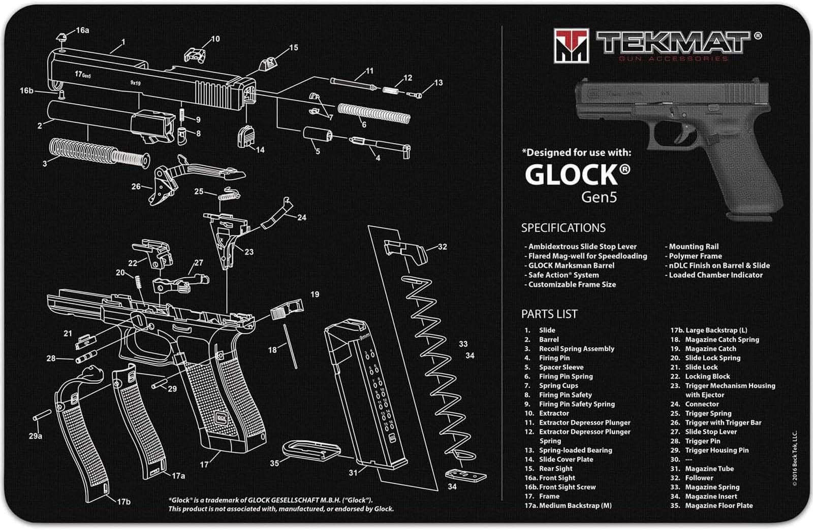 Glock Gen 5 Gun Cleaning Mat