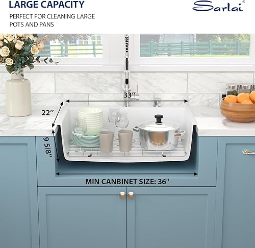 Miniatura 107 de Sarlai Fregadero de cocina negro de 18 x 18 pulgadas, fregadero de estación de trabajo de preparación de barra de 18 x 18 pulgadas, fregadero