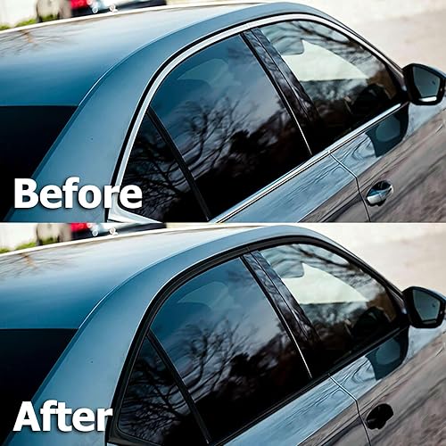 Miniatura 4 de Kit de envoltura de vinilo negro mate de 2 pulgadas x 25 pies, calcomanía adhesiva para oscurecer cromo, cubrir molduras de ventana y puerta,