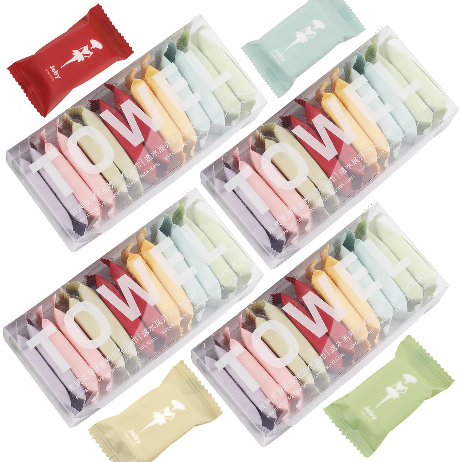 56 Pack Disposable Compressed Towels, Travel Wash Cloth, Cotton Magic Compressed Face Towel, Portable Super Absorbent Thick Soft Face Towels for Travel Camping Hotel Hiking Sports Outdoor, 28 x 24 cm โ image 1