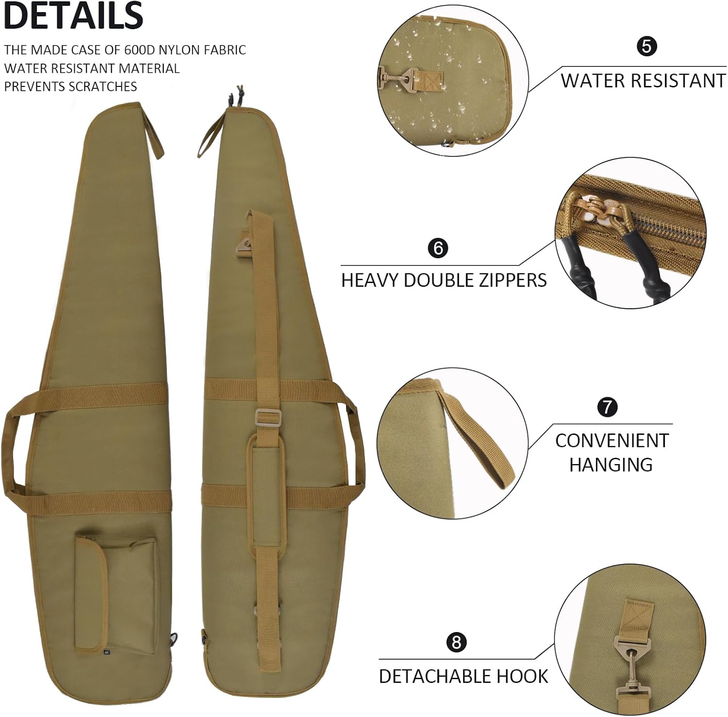 AUMTISC Soft Rifle Gun Case, 41/45/49 Inch Shotgun Carrying Bag for Scoped Rifles with Adjustable Shoulder Sling - Image 6