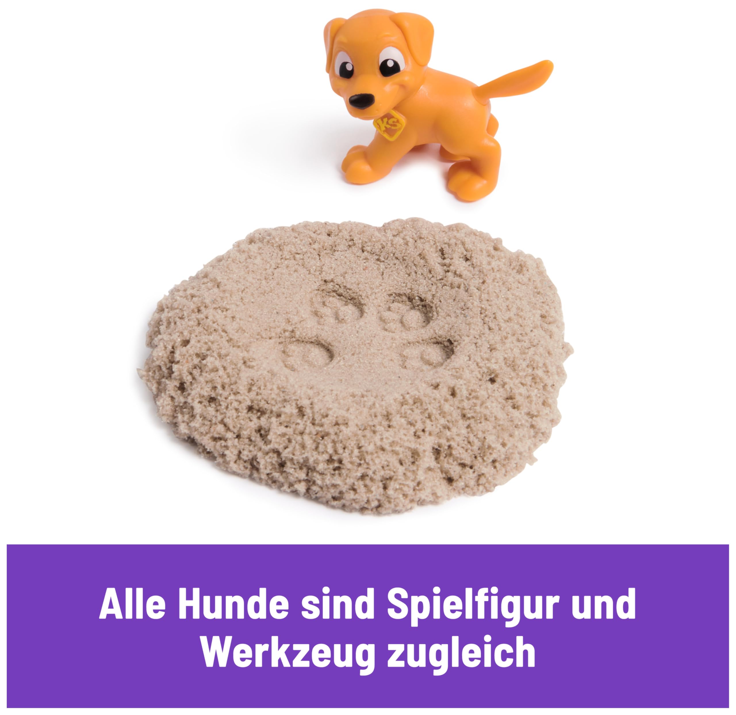 Kinetic Sand Hunde Park Koffer - mit 680 g original kinetischem Sand aus Schweden, erfüllt alle gesetzlichen Anfordreungen, mit 3 Hunden und 2 Werkzeugen, für Kinder ab 3 Jahren