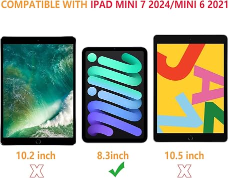 Hianjoo 2-Pack Screen Protector Compatible with iPad Mini 7 2024 (A17 Pro)/ Mini 6 8.3 2021 (7th / 6th Generation A2568), [HD Clarity] [9 Hardness] Tempered Glass