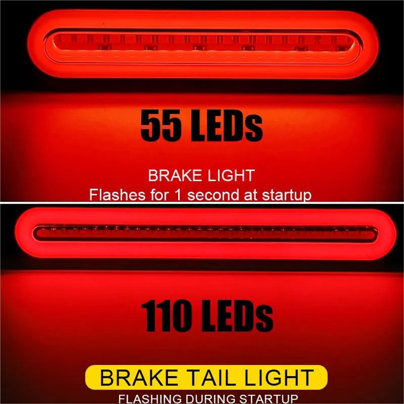 Lámpara Indicadora Luces Freno 12V Y 24V para Camiones, Remolques, Barcos Y Camiones, Luces Traseras 19LED, Lámpara Señal Giro Resistente Al Agua Luz Trasera Coche(4 Piece LED 55 124mm)