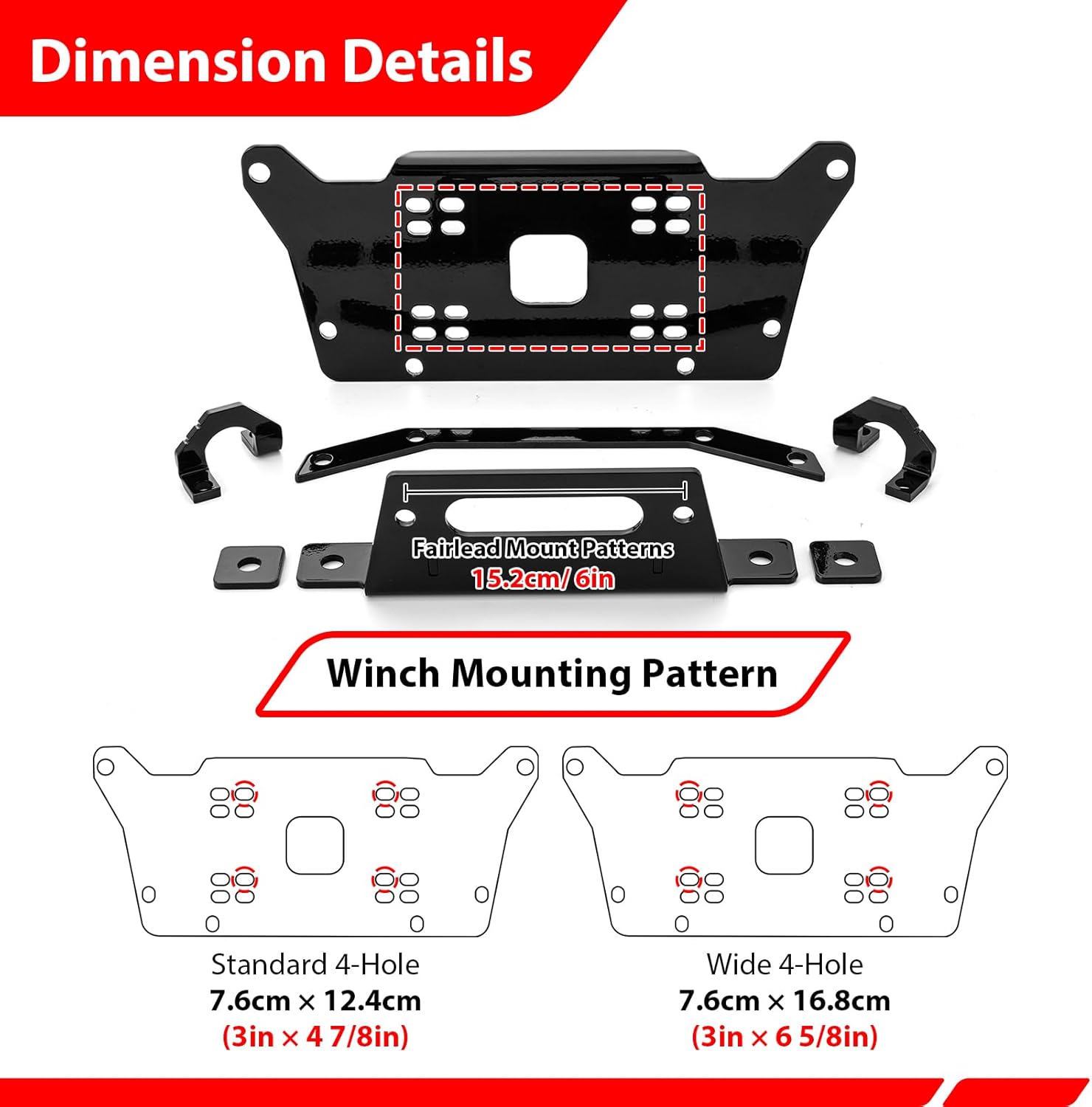 WeiSen Winch Mounting Bracket Plate Compatible with Honda Talon 2019-2026