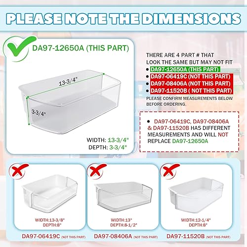 Miniatura 3 de Kojem Estante para puerta de refrigerador DA97-12650A actualizado compatible con Samsung Refrigerador (lado derecho) Estante de nevera Reemplazar
