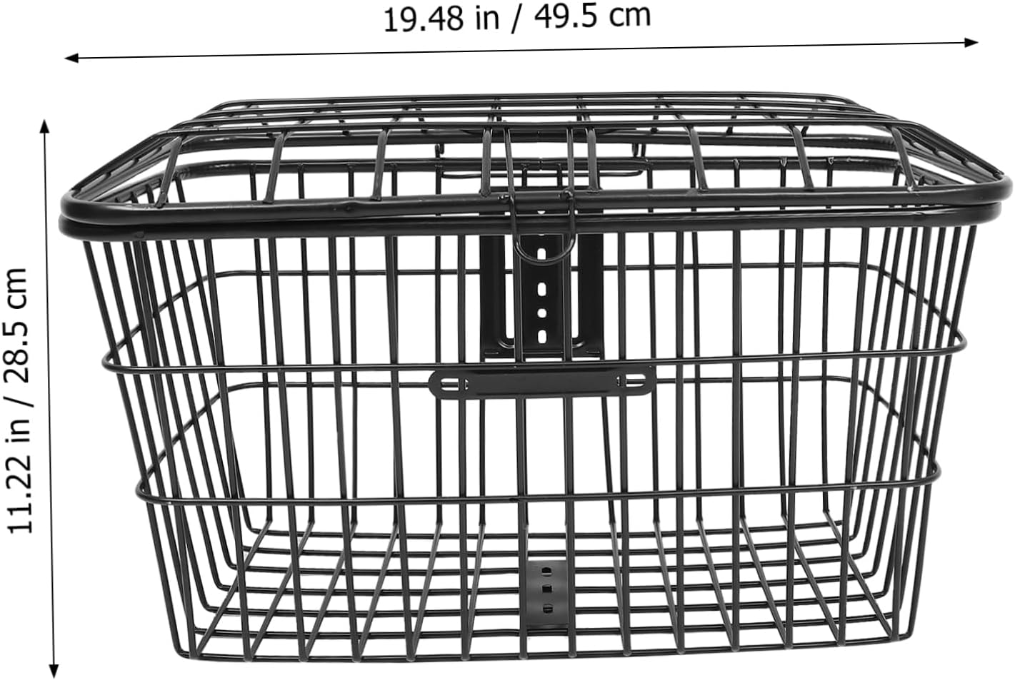 1pc Iron Bike Storage Basket Lid Front Handlebar Bike Basket Accessories Black Design for Easy Installation and Secure Item Protection