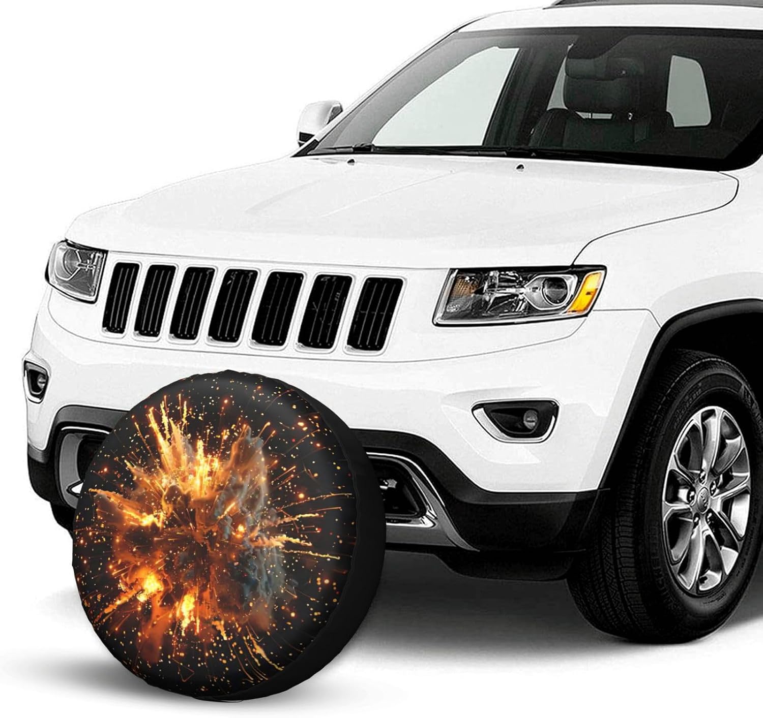 Explosion Firework 3D Print Tire Cover Universal Spare Wheel for Trailer Rv SUV Truck Camper Travel Accessories