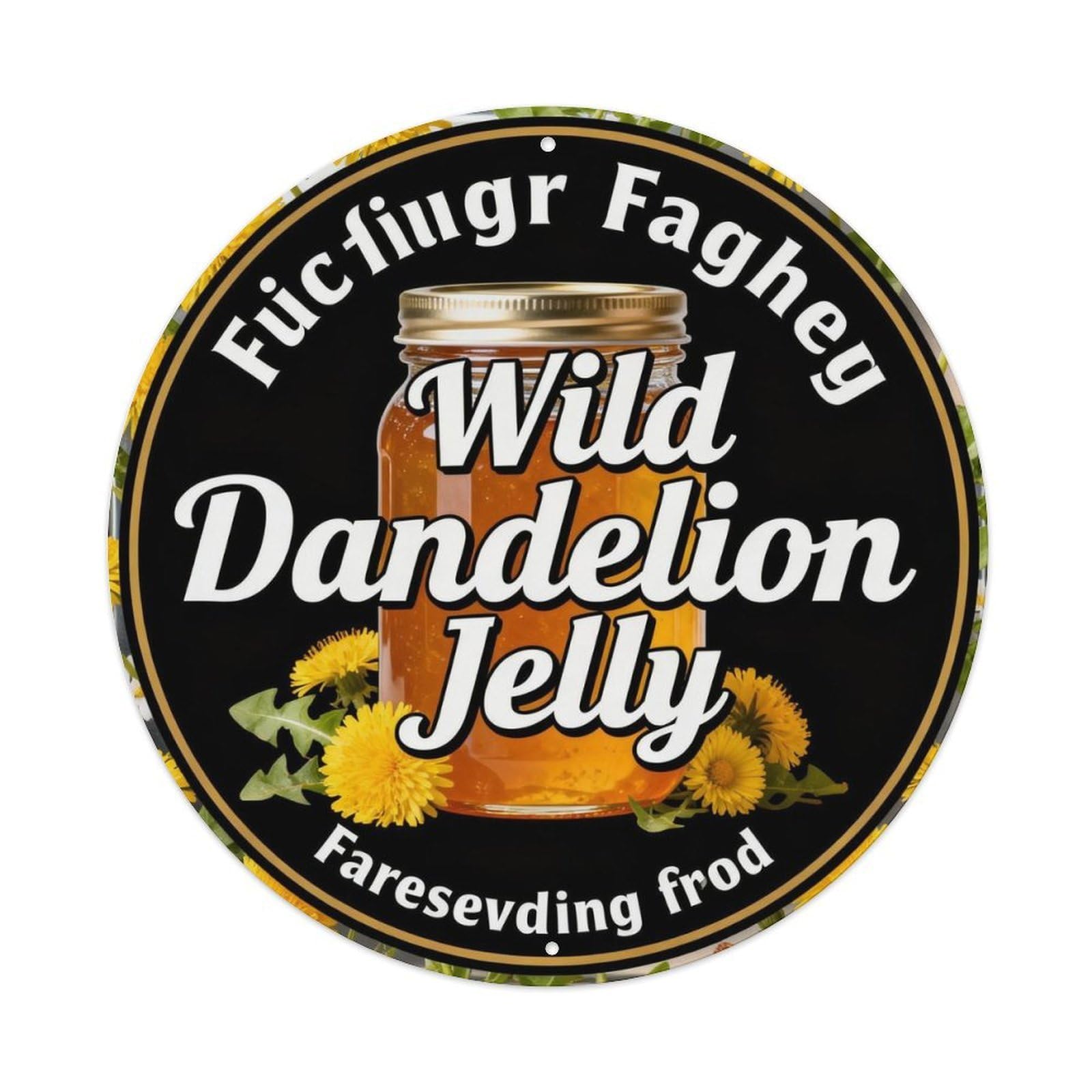 Wild Dandelion Jelly Metal Tin Sign Plaque