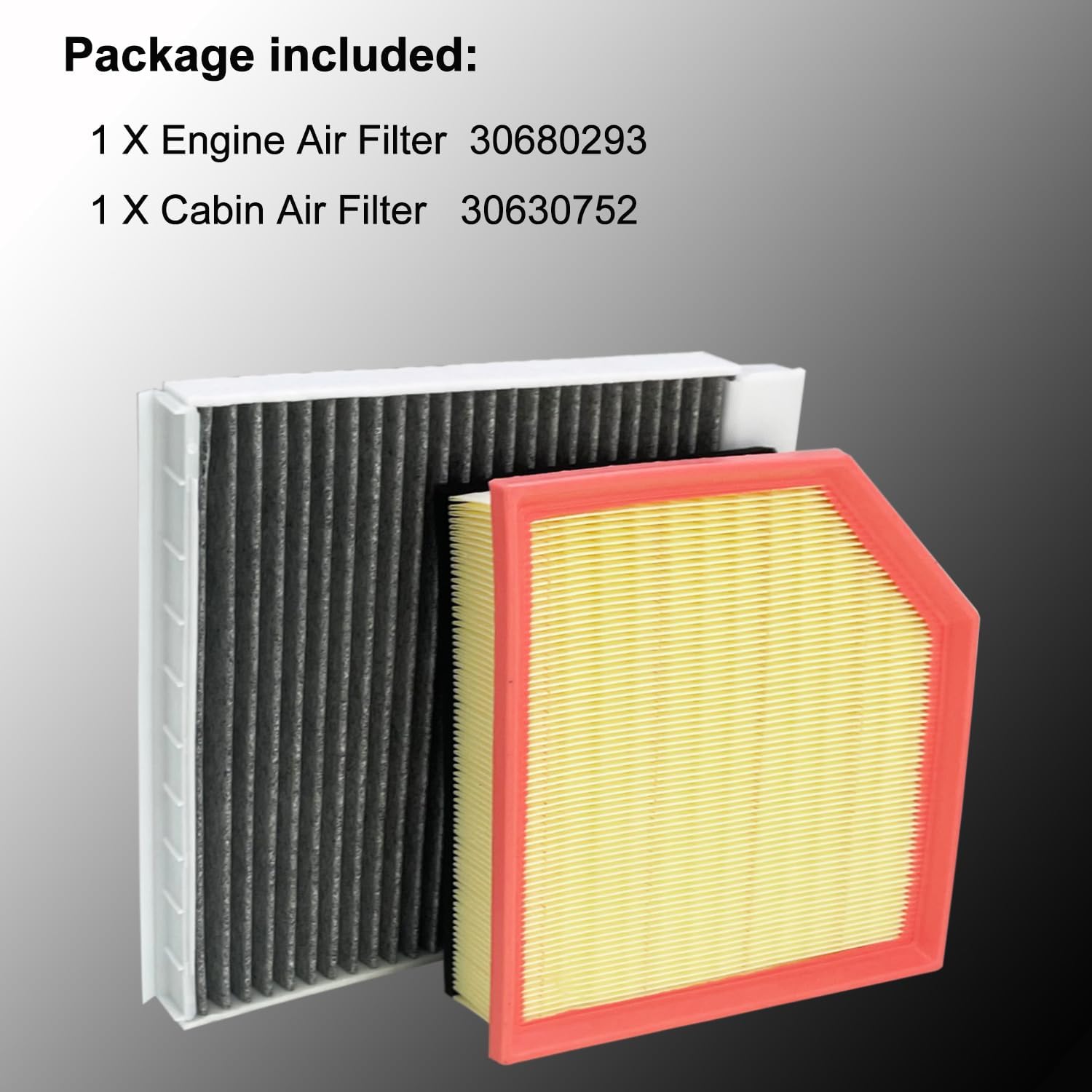 30680293 Engine Air Filter and 30630752 Cabin Air Filter Set Fit For 2007-2014 Volvo XC90 L6 3.2L