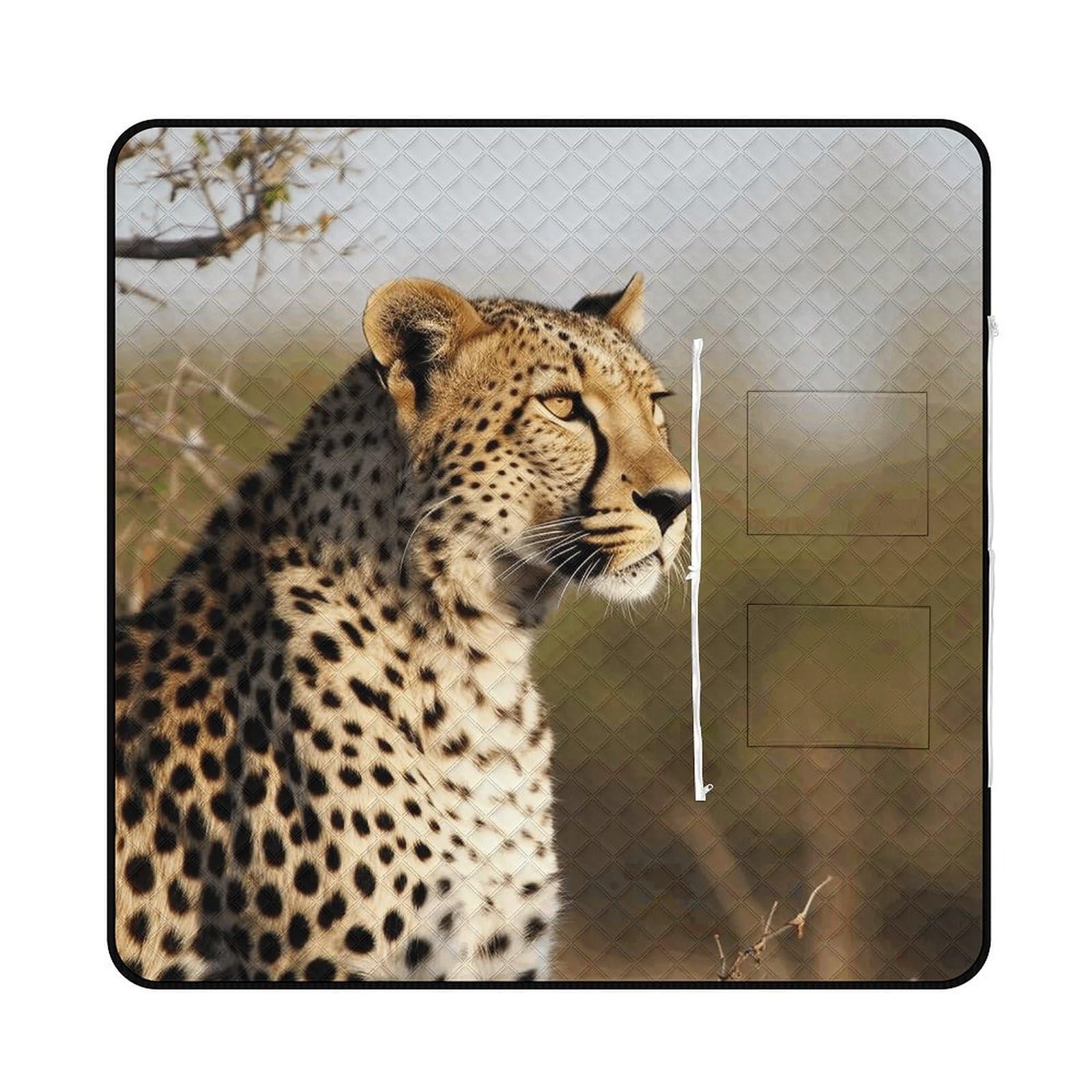 Tapis de pique-nique sauvage motif léopard pliable pour camping et sol de salon
