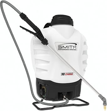 Smith Performance Sprayers 18V Lithium-Ion Fast Charging Variable Flow Powered Backpack Sprayer 7 Nozzles, Battery and Quick Charger Included Ideal for Spraying Weeds and Mosquito Control