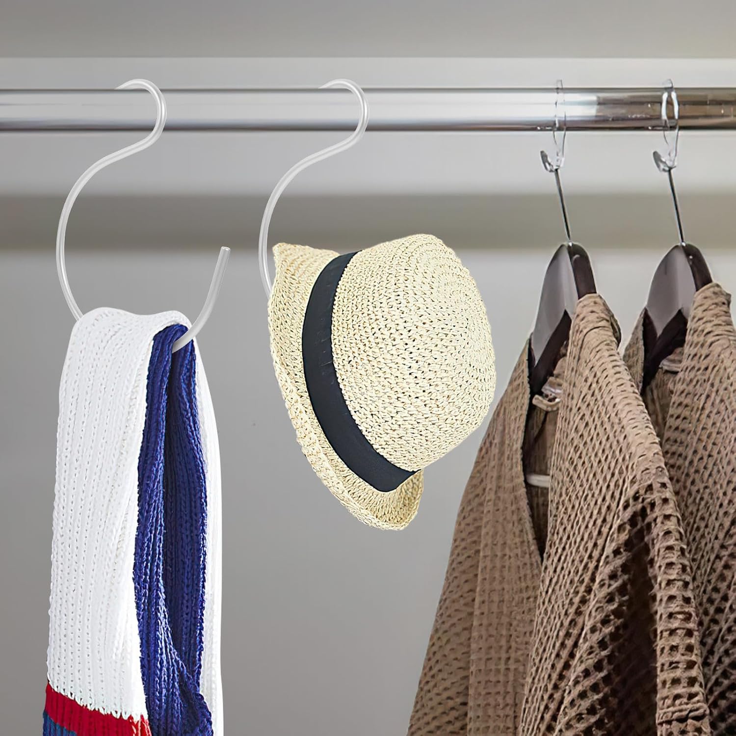 Scarf Organizer Hanger Aluminum Alloy S Shaped 3pcs for Closet