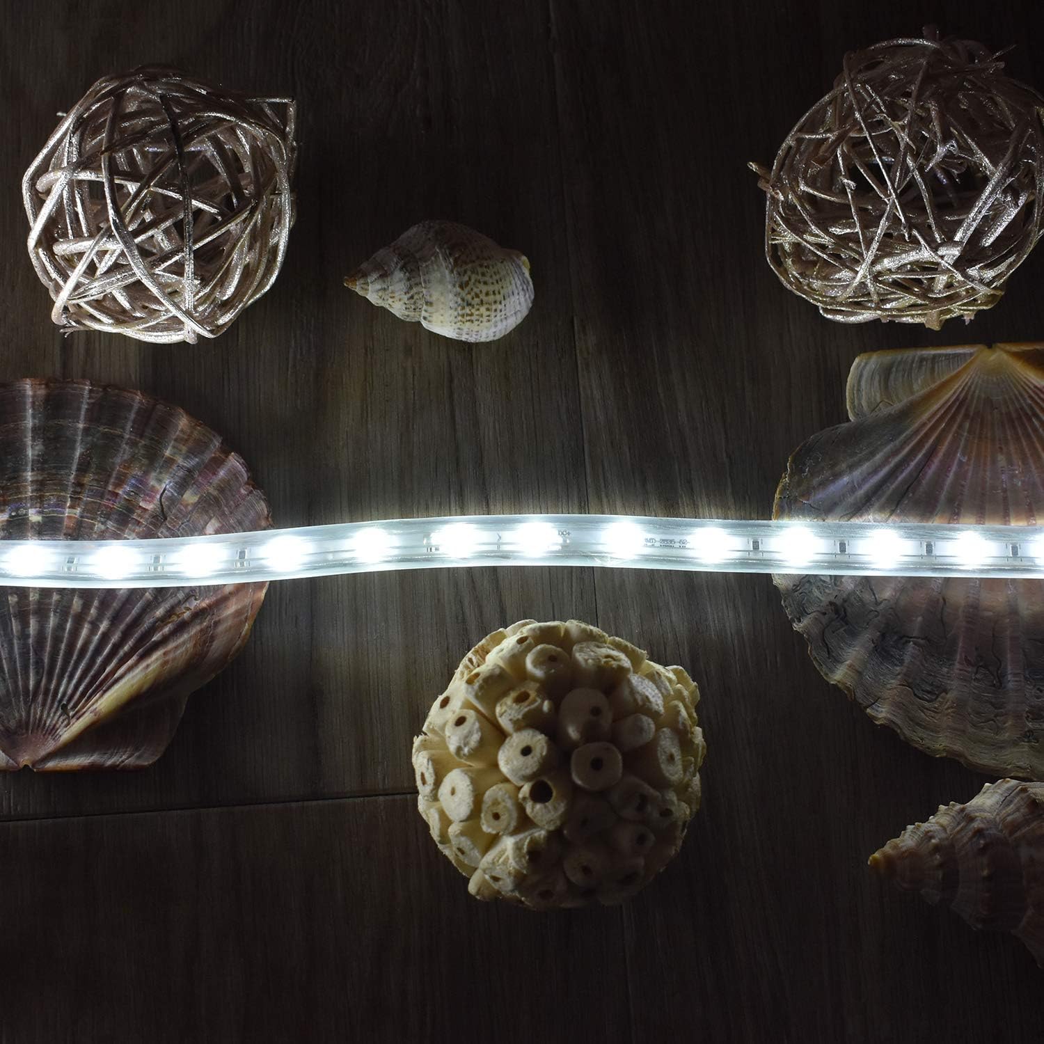 Amazon Basics 288 LED Indoor Outdoor White Strip Light, 18-Foot