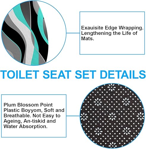 Miniatura 7 de beifivcl Juego de 4 cortinas de ducha rojas con alfombras antideslizantes, cubierta para tapa de inodoro y tapete de baño, juego de accesorios de