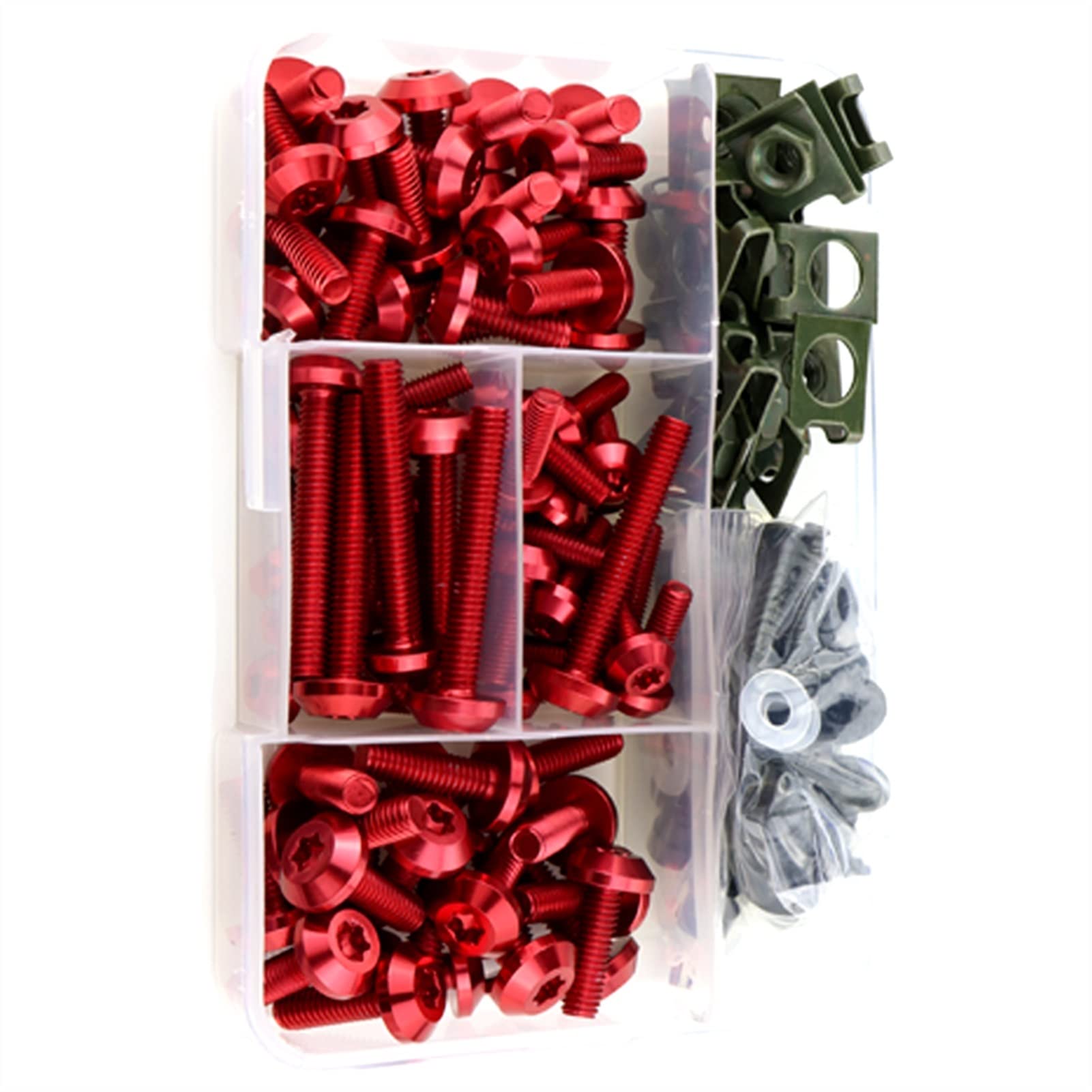 Motorfiets Compleet Volledige Kuip Bouten Kit Schroeven Moeren Clips Accessoires Voor BMW S1000RR S1000R S1000XR R Nine T R-nineT HP4 Versieren (Color : Red
