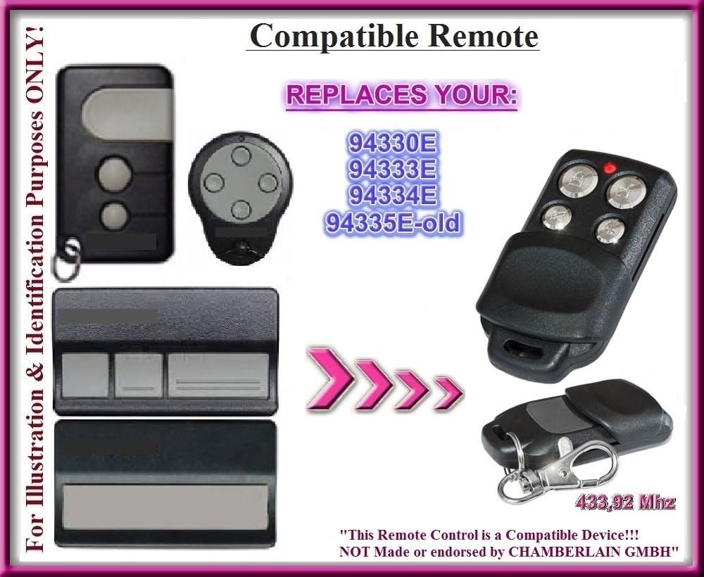 Liftmaster 94335E-old Replacement Remote Control compatible remote control replacement transmitter, 433.92Mhz rolling code