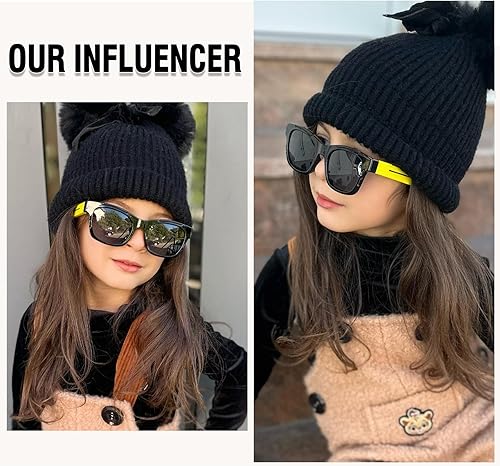 Miniatura 7 de DUCO Gafas de sol polarizadas para niños, lindas gafas de sol irrompibles para niños, protección UV400 para niños de 6 a 10 años, K019