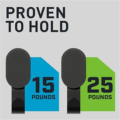 Miniatura 10 de 3M CLAW 2 ganchos negros para paneles de yeso de 15 libras y 2 colgadores de cuadros adicionales, solución de colgado para objetos pesados para