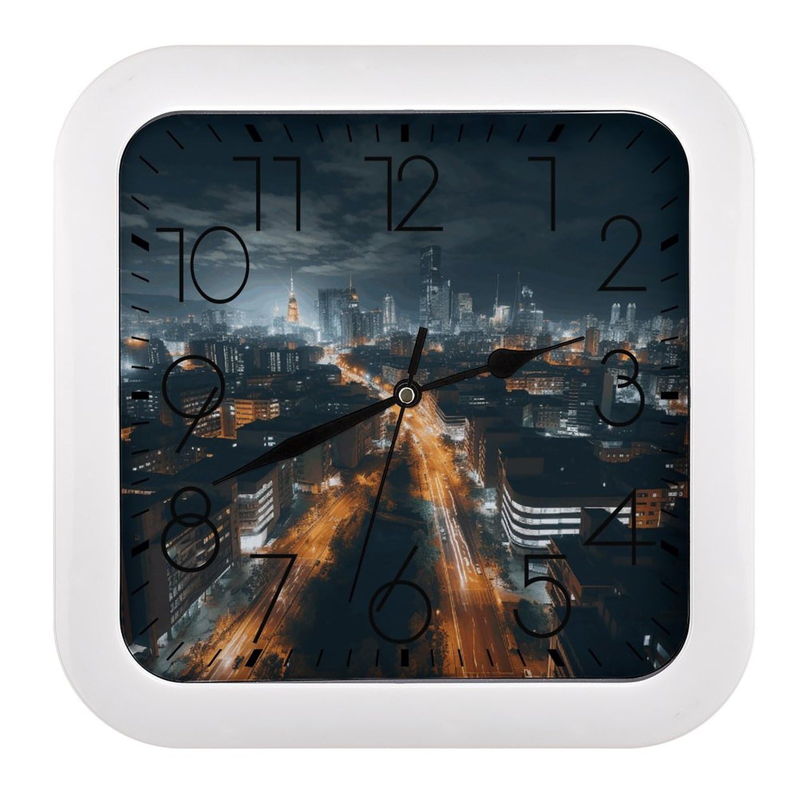 Horloge murale vintage avec vue nocturne silencieuse pour salon et cuisine