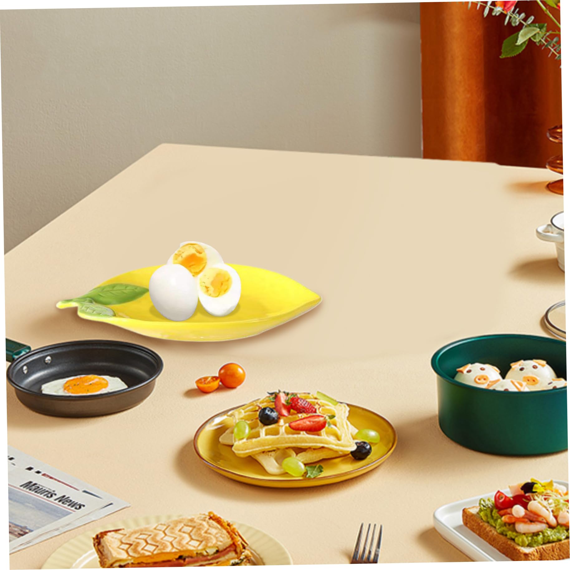 Repose-cuillère pour cuisinière en céramique jaune, idéal pour vos recettes d'été