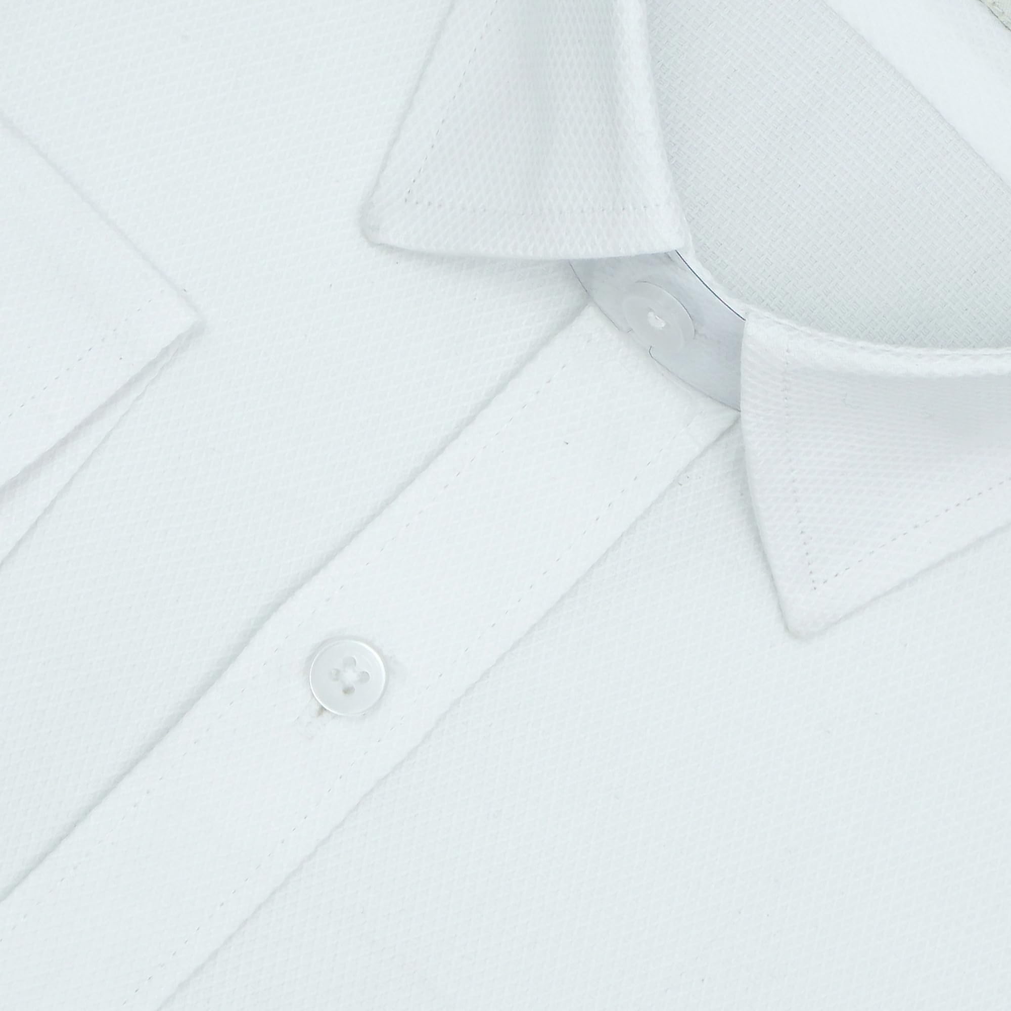 GHPC 100% Cotton Harlequin Self Design Full Sleeves Regular Fit Formal Shirt for Man (White, FSF806301_40) 1