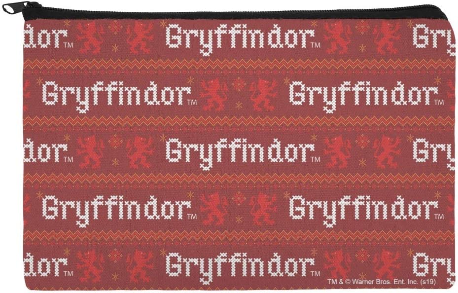 GRAPHICS & MORE Harry Potter Gryffindor Sweater with Words Pattern Pencil Pen Organizer Zipper Pouch Case