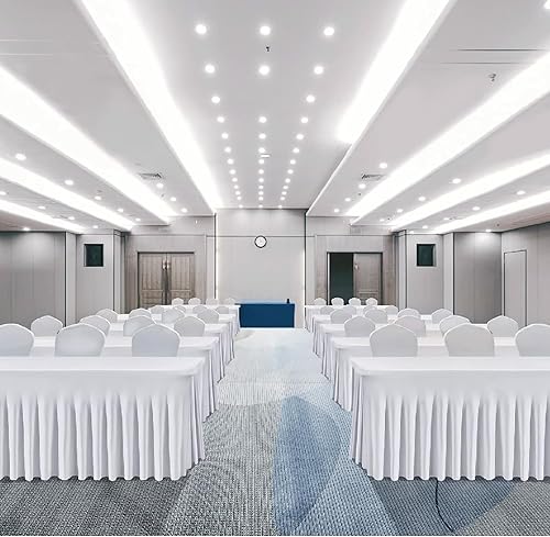 Miniatura 3 de Spandex Table Cover 6ft, 6 Pack Black Rectangle Fitted Tablecloth with Pleated Skirt, Wrinkle Free Rectangular Tablecovers Table Skirt for Party