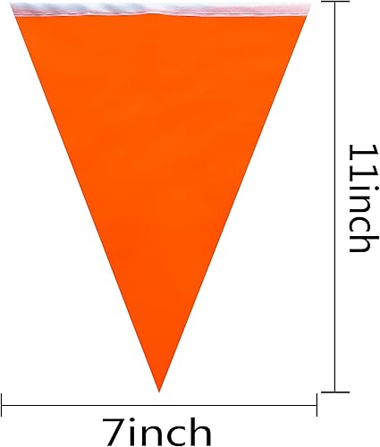 Miniatura 2 de Banderines de color naranja sólido de 100 pies, banderas triangulares, decoraciones para gran apertura, fiesta de cumpleaños, celebración de