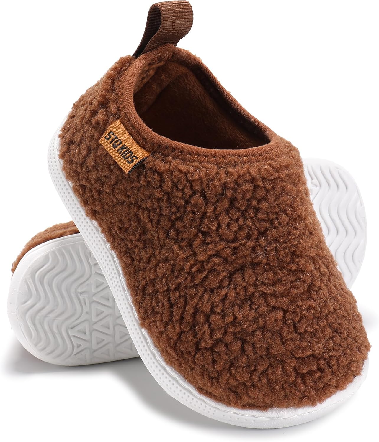 Toddler Kids Slippers Boys Girls Indoor House Shoes Non-Slip Fuzzy Warm Woolen Bedroom Baby Slip On Slipper Cozy Lightweight Walking Shoes for Home Outdoor Winter Unisex