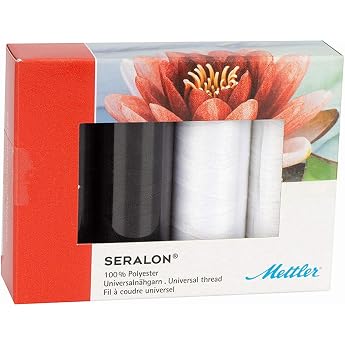 Amann METTLER SERALON NO.100 Yarn Set Perfect All-Over Sewing in Standard Universal Colors for Flawless Stitching 4 x 200 m