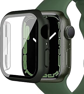 V VOLT Hard Case Compatible with iWatch 44mm Series 6/5/4 with Tempered Glass Screen Protector, Ultra-Thin Rugged Protective Cover for iWatch 44mm (Green)