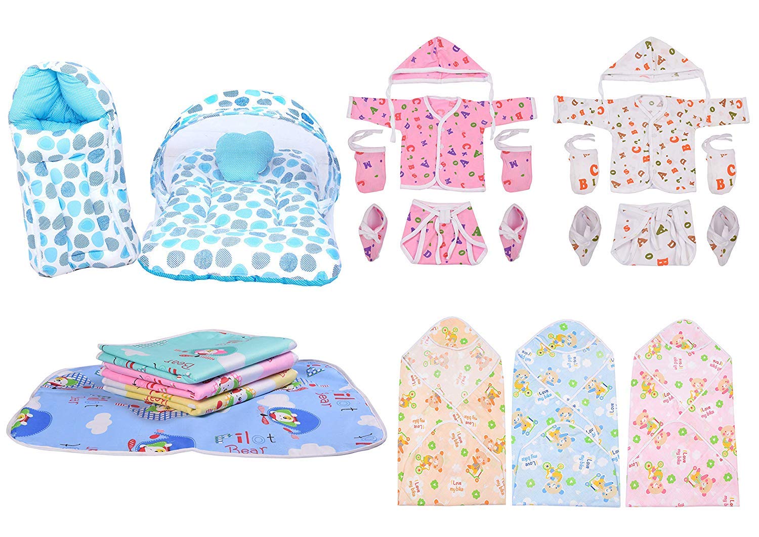 Toddylon New Born Baby Gifts Products All | Essentials | Kit | Shower Gift | Baby Bedding Set | Combo Packs | Mom to Be | Birthday (0-6 Months) Multicolor