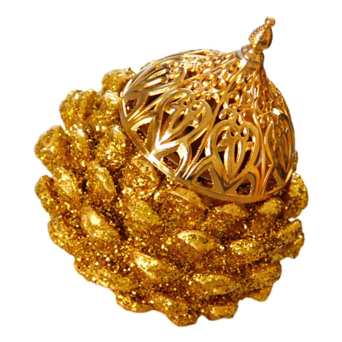 Cabilock 5 Piezas Quemador de Incienso Bakhoor Dorado de Resina Forma de