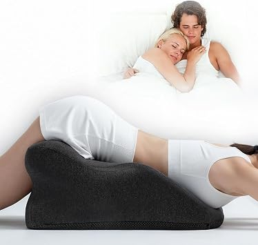 Ergonomic Contoured Memory Foam Pillow with Removable Headrest, 27 Angled Support for Neck and Waist, Massages, Reading, Relaxing & Leg Elevation, Removable Washable Cover
