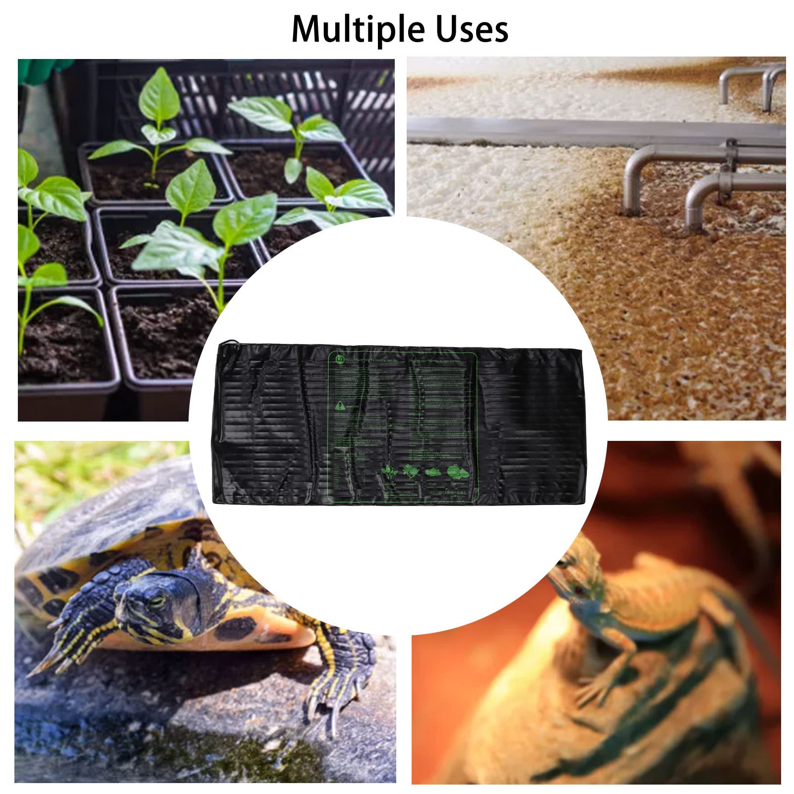 Tappetino Riscaldante per Piantine, Tappetino Riscaldante per Rettili Ad Alta Efficienza Impermeabile in PVC, Morbido Flessibile Flessibile Confortevole Tappetino Riscaldante per Piante(EU)