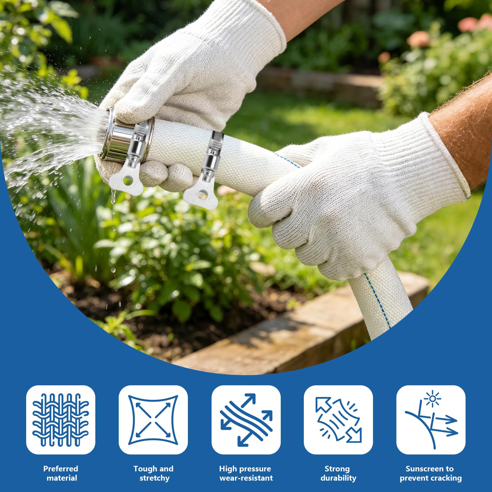 Tuyau Refoulement Plat 20m Tuyau Piscine 32mm Tuyau Refoulement | Avec 4 Clips Pour Pompes Immergées Arrosage de Jardin Agriculture Piscines Pompes à Eaux usées
