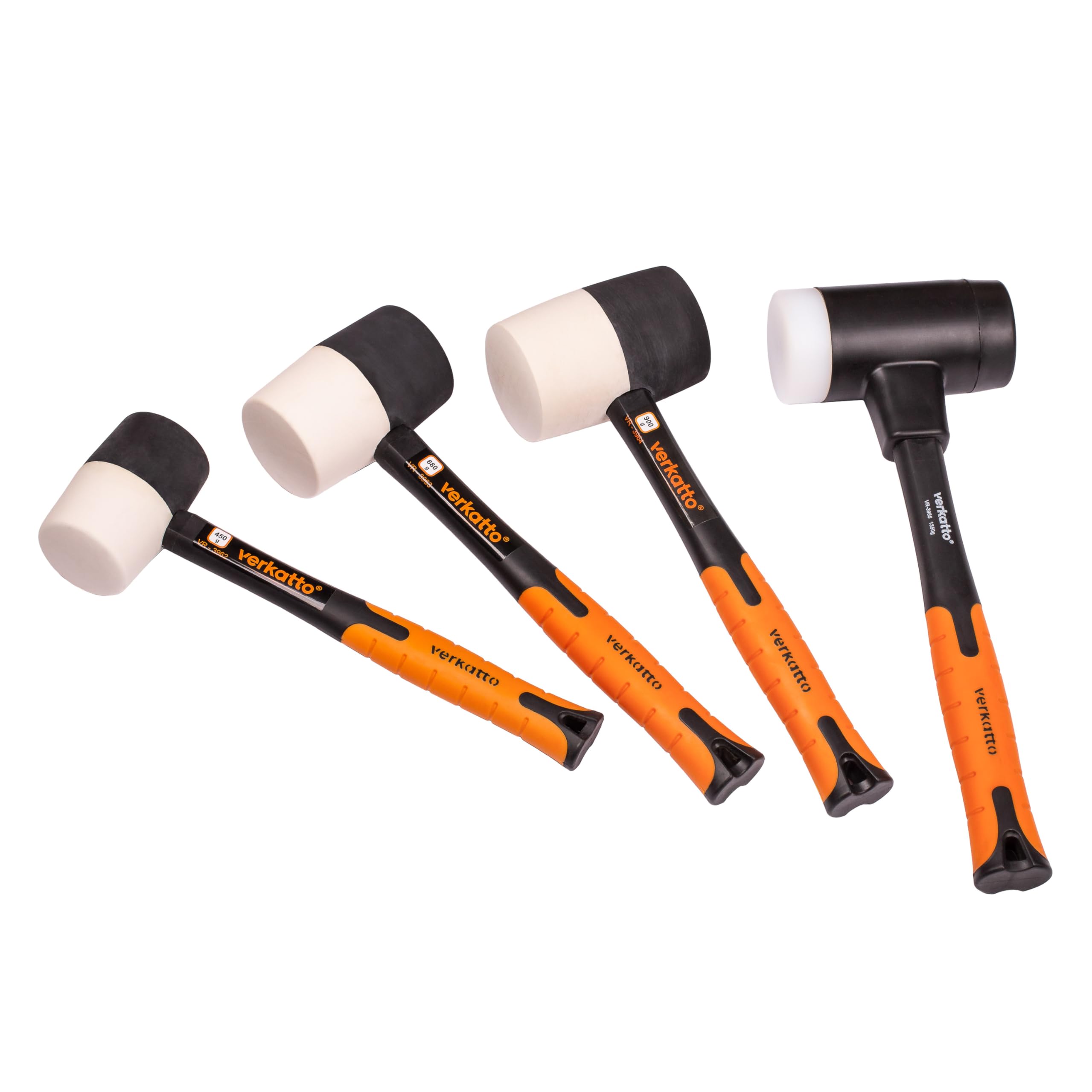 MIVOS Martello senza contraccolpo, 1350 g, con manico in fibra di vetro 2 K, Ø 65 mm, martello per pavimentazione con doppia testa in nylon e gomma, martello di montaggio con testa intercambiabile,