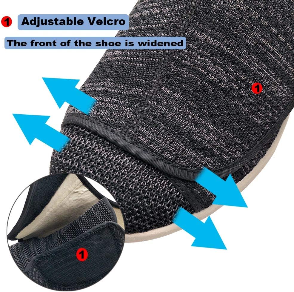 W&LESVAGO Women's Wide Width Diabetic Edema Shoes with Fully Adjustable Closures Easy On/Off, Air Cushion Walking Sneakers for Elderly Swollen Feet Outdoor - Image 4