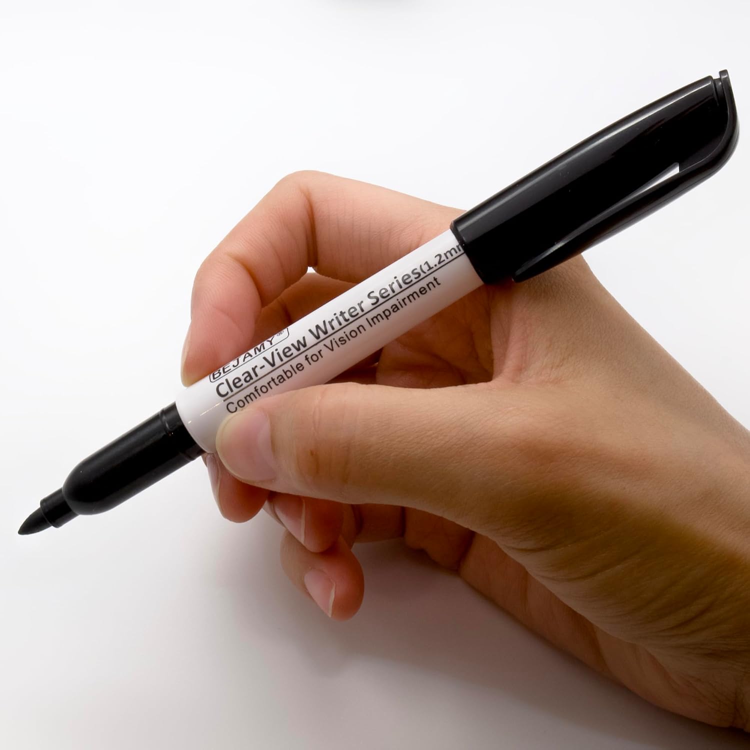 (Bullet Tip-1.2mm, PACK of 3, Black Water-Based ink) Clear-View Writer Bold Writing Pen, Low Vision Assistive Writing Tool for Visual Impairment,Odorless,Non-Toxic,No Oil,Alcohol Free