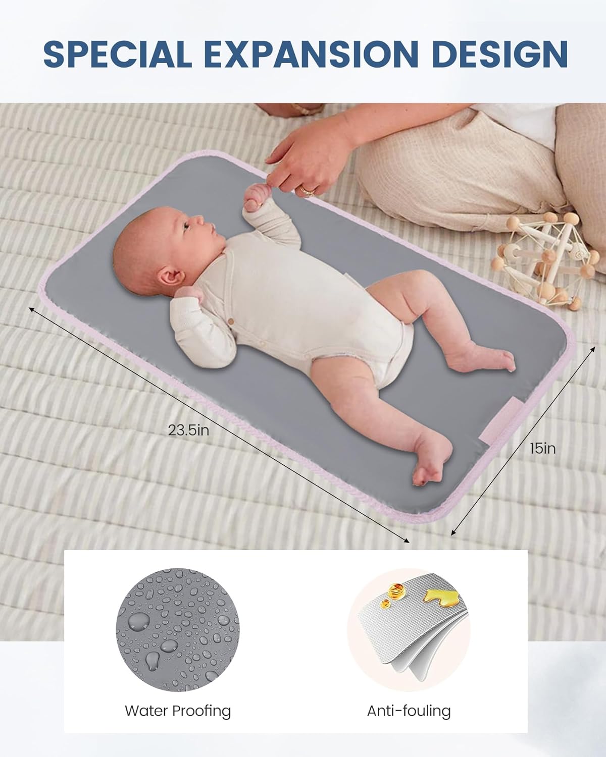 LOVEVOOK Diaper Bag Tote, 15.6inch Puffer Baby Diaper Bag Waterproof Travel Diaper Tote with Changing Pad Pacifier Case