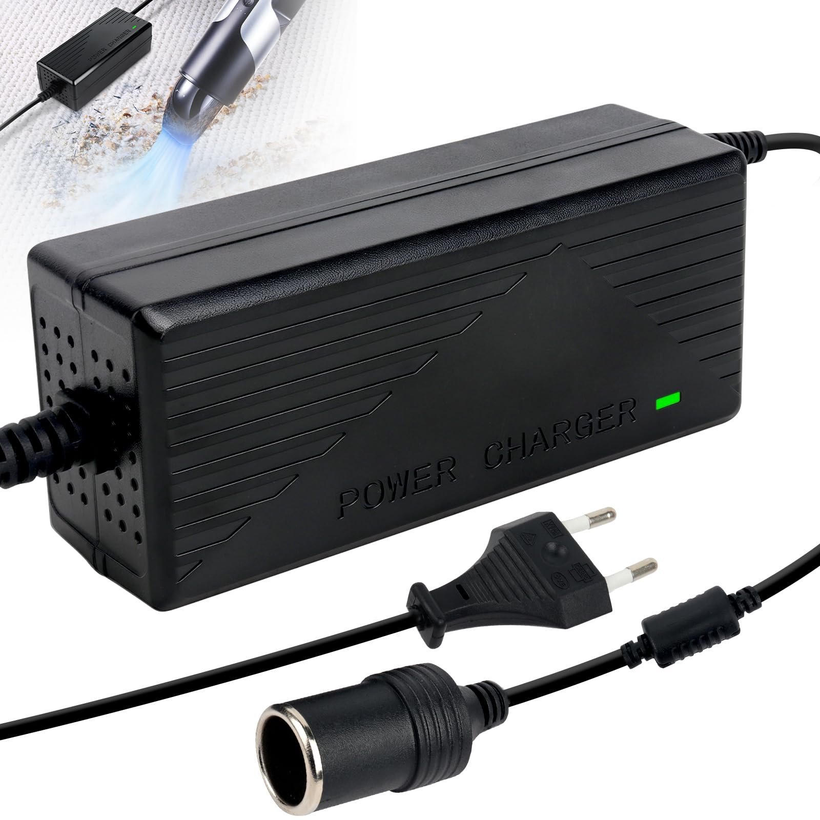 Spannungswandler 220v auf 12v, Adapter Zigarettenanzünder Steckdose, 180W 15A KFZ Netzadapter, Adapter 12V auf 230V, Konverter Netzadapter für Auto-Staubsauger, Kompressoren, Kühlbox