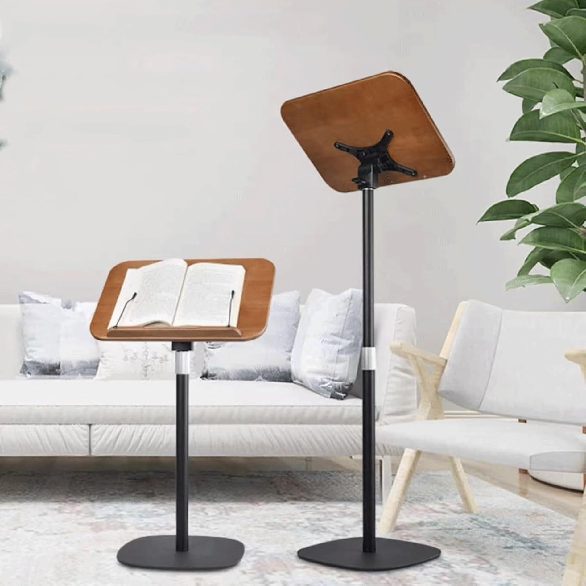 Support de Podium de Levage pupitre sur Pied pupitre à Hauteur réglable Bureau d'ordinateur Portable avec Support de Haut-Parleur de Lecture incliné(Svart)