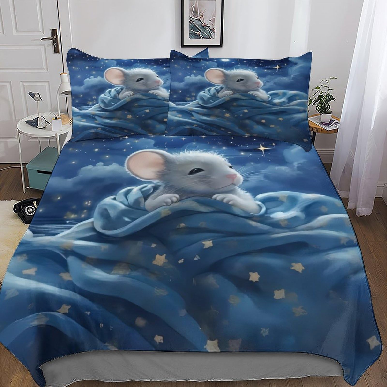 Housse de couette souris parure de lit fini les draps rudes et inconfortables