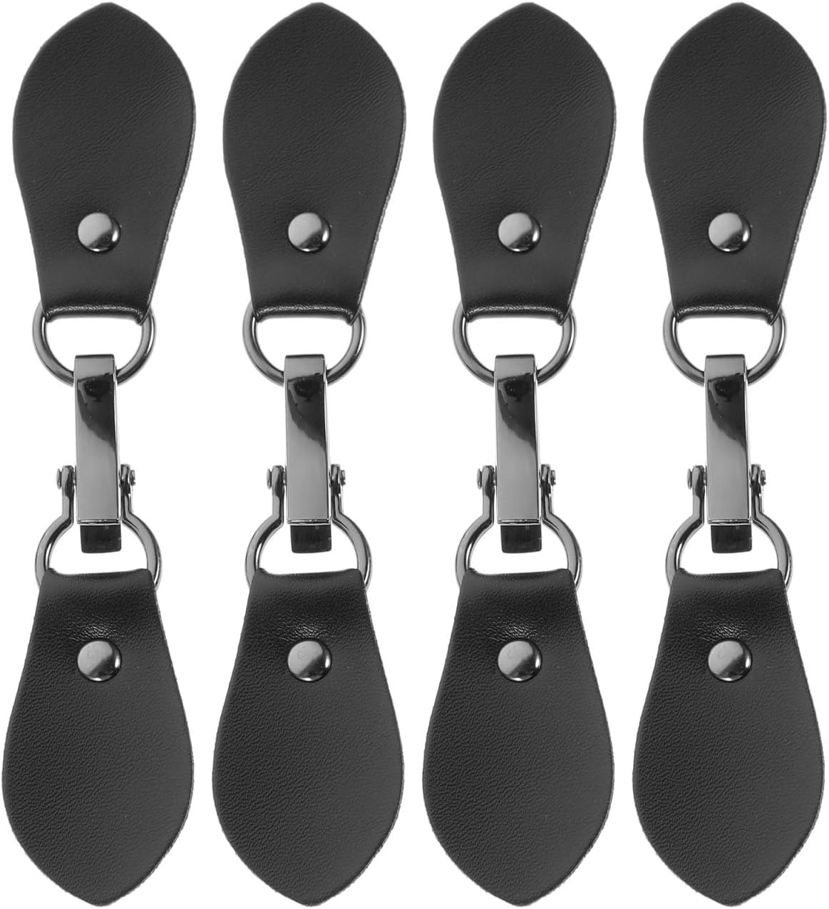 Healifty 4pcs Leather Tab Closure Clip Holder Buckle Clasp Pin for Poncho Cape Cardigan Wrap Shawl Accessories Black