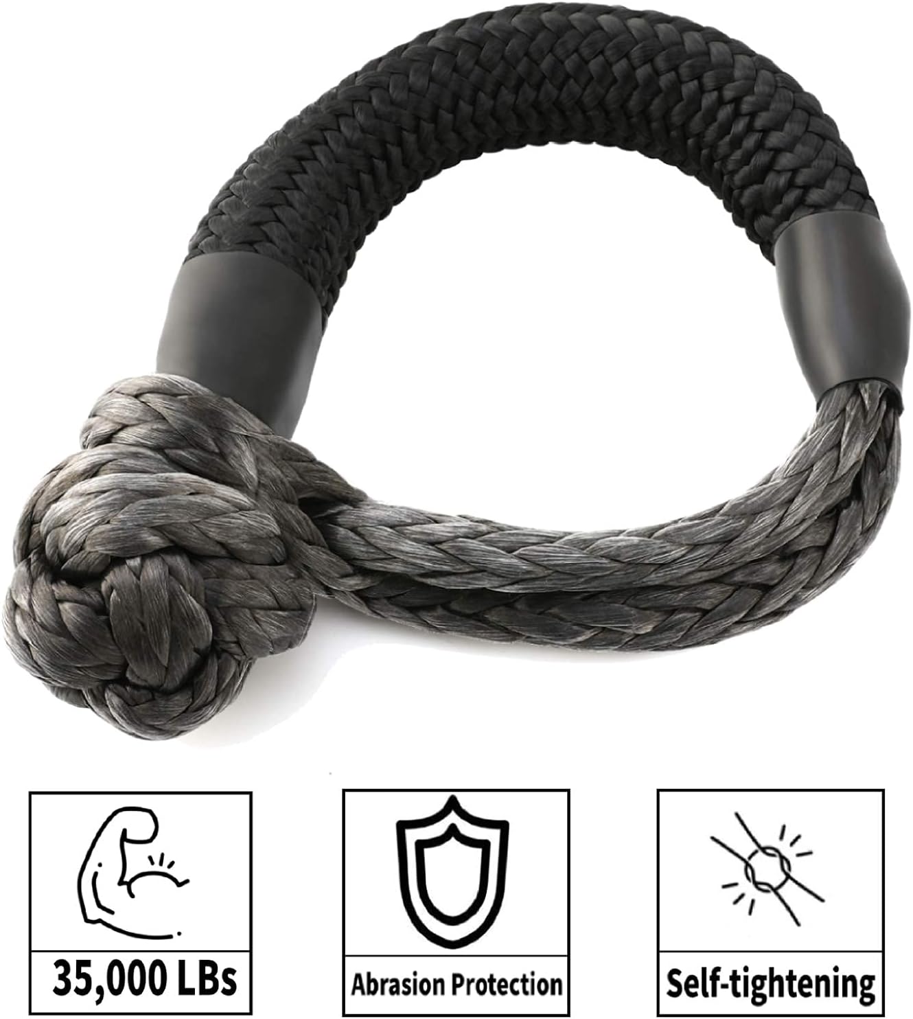 Kohree Bundle Synthetic Soft Shackle,7/16 Inch X 20 Inch + Synthetic Winch Rope-1/4 x 50'-7700lbs : Automotive