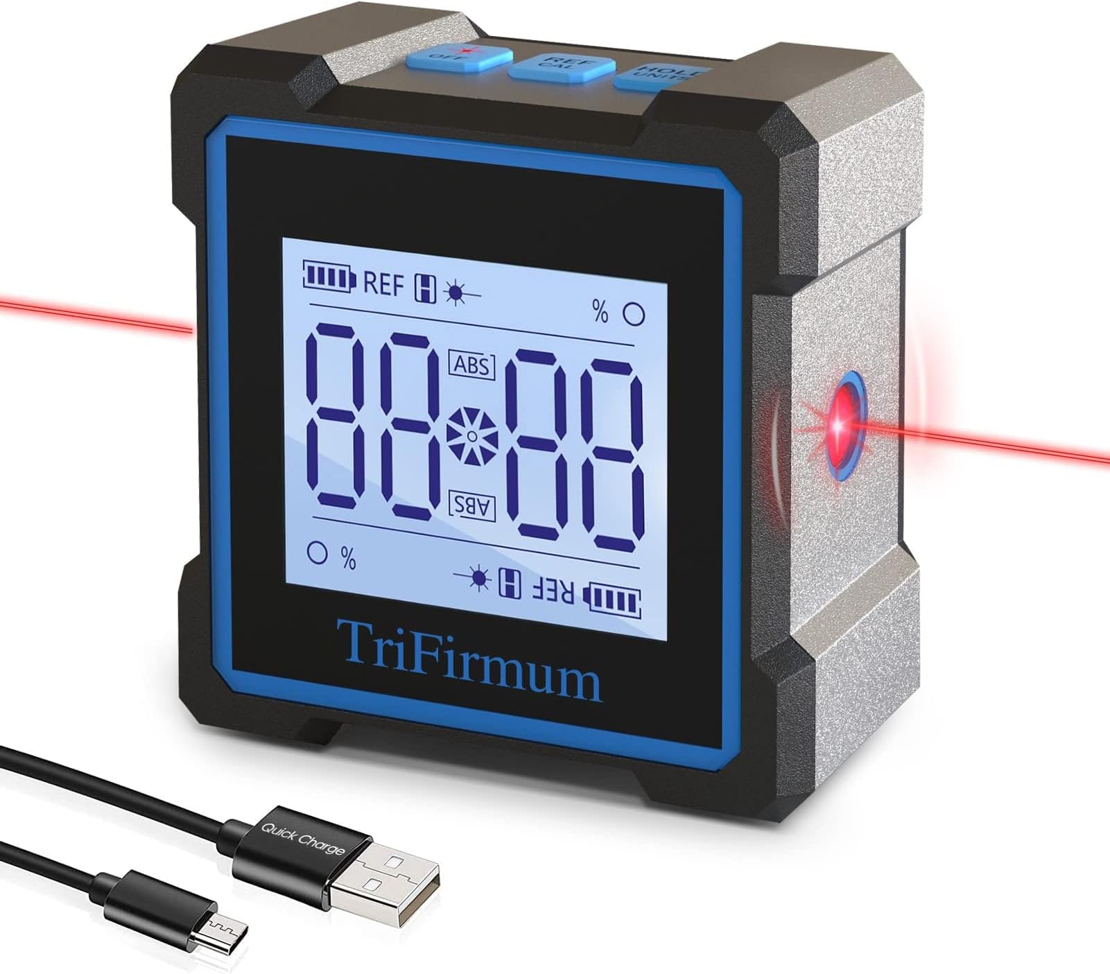 Digital Angle Finder, Electronic Level&Laser Level,3-in-1 Level/Protractor/Inclinometer, Rechargable 4-side Magnetic Gauge, Level Box