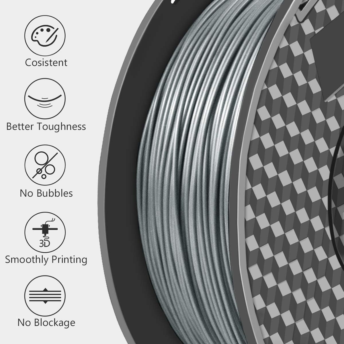 review 3D Printing Filament, 1.75mm Printer Filament PLA, 1kg Spool (2.2lbs) 3D Printer Filament, Dimensional Accuracy +/- 0.02 mm Printer Consumables - Fit Most FDM Printers